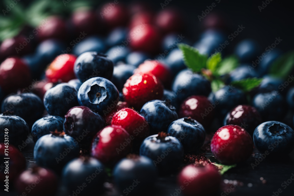 blueberry abstract background in low key. Blackberry blueberry abstract background in low key. Blackberry