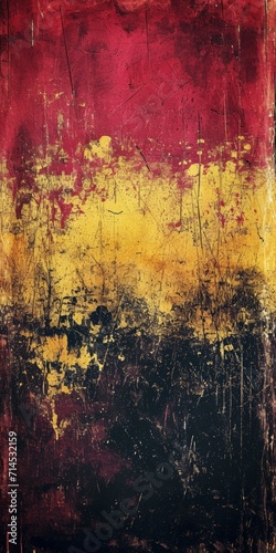 Grunge Background Texture in the Colors Raspberry Red, Golden Yellow & Black created with Generative AI Technology