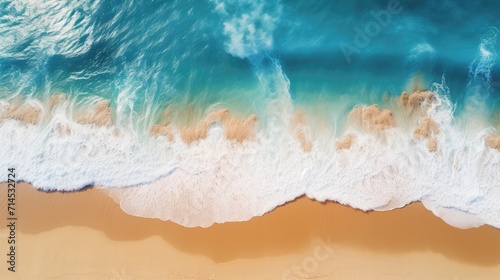 Summer seascape mesmerizes with its beautiful waves under the sunny sky, Ai Generated.