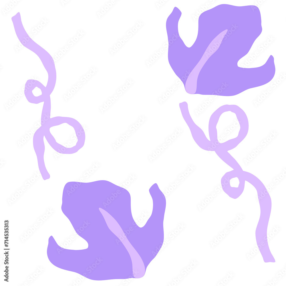 Leaf minimal abstract hand draw, purple color theme Leaf minimal abstract hand draw, purple color theme