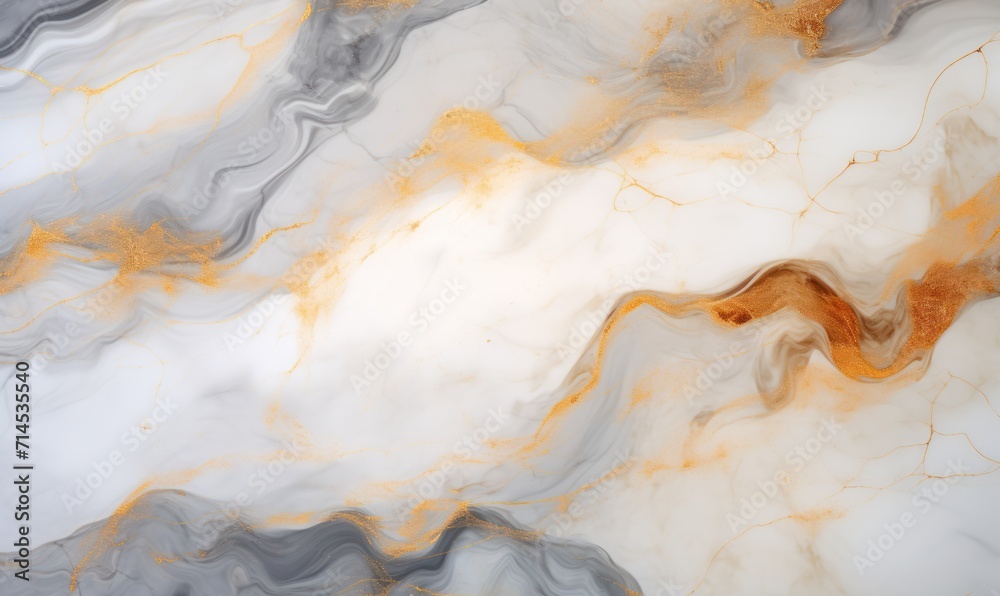 Obraz premium Marble texture with white and gray streaks and gold.