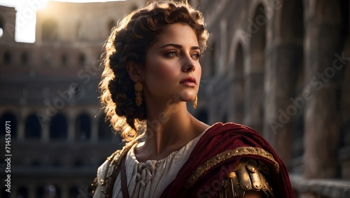Roman times, a woman in the coliseum photo