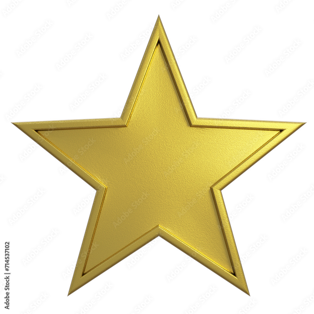 3D Illustration , gold star metal isolated. on transparent background . 3D Illustration , gold star metal isolated. on transparent background .
