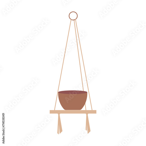 pot set with rope hanger plant
