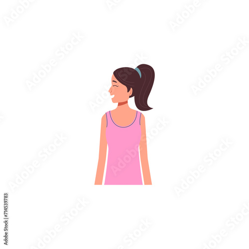 set of poses of people wearing cool pink clothes caucasian