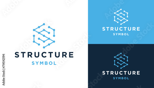 Modern Initial Letter S SS with Digital Wire Line Dots for Futuristic Technology Logo Design