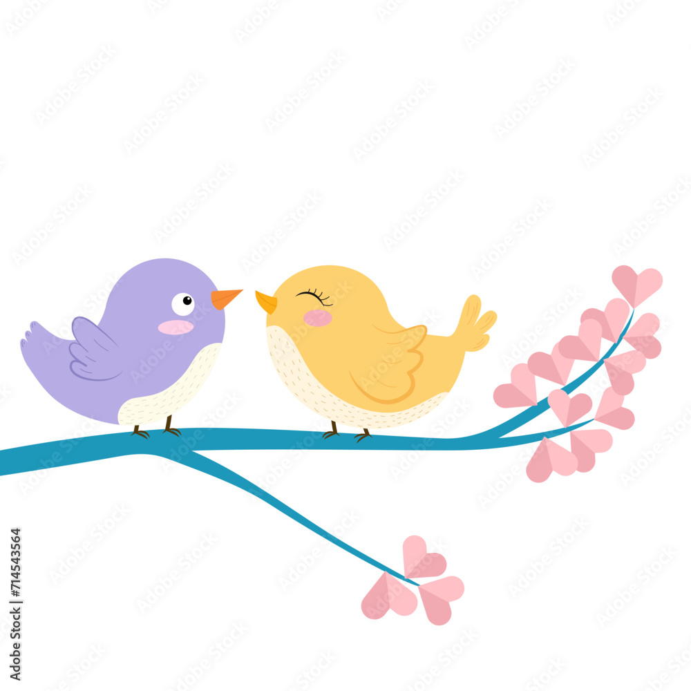 two birds on branch