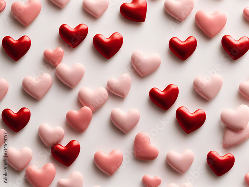 Seamless Red and Pink Hearts Background for a Romantic Getaway Celebration