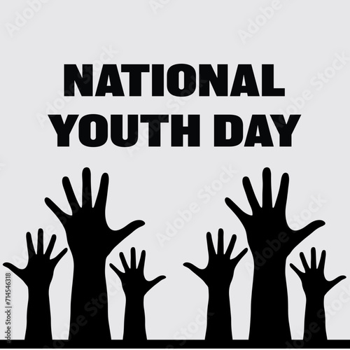 vector happy national youth day blue orange beige background social media, happy youth day vector illustration concept, Youth Day for banner, brochure, flyer, greeting, invitation card,  logo   © AR