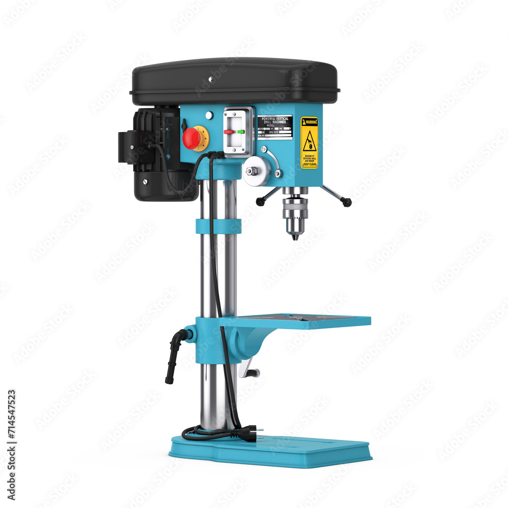 Vertical Drilling Bench Drill Press Machine. 3d Rendering Vertical Drilling Bench Drill Press Machine. 3d Rendering