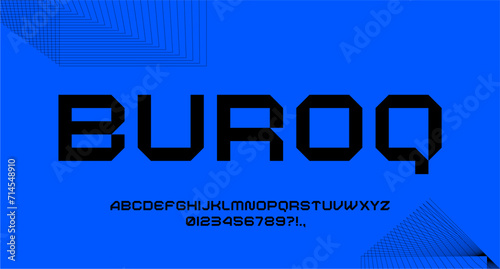 BUROQ FONT VECTOR DISPLAY UPPERCASE ELEGANCE FUTURISTIC EDITABLE