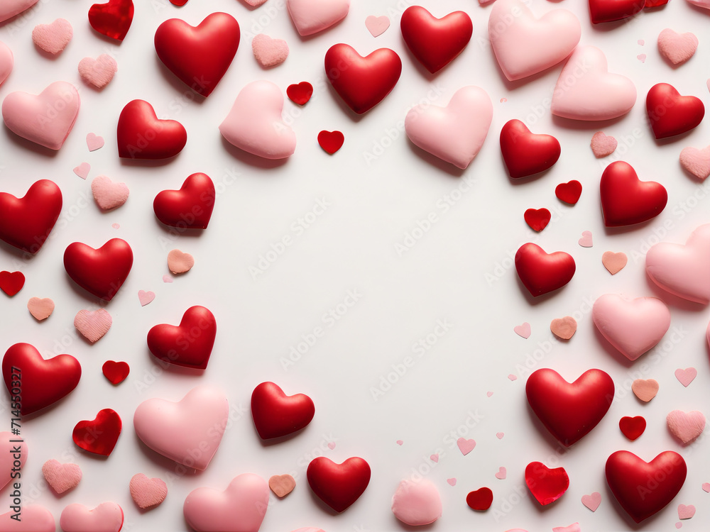 Seamless Red and Pink Hearts Background for a Romantic Getaway Celebration Seamless Red and Pink Hearts Background for a Romantic Getaway Celebration