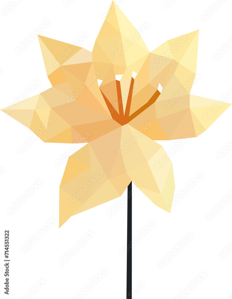 Obraz premium Geometric polygonal flower art.