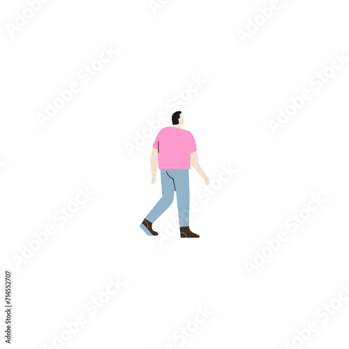 pose of a person walking in a pink outfit outfit © Dewi