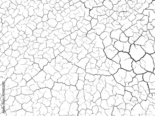 Cracked ground surface texture. Vector illustration. Monochrome background of coarse soil