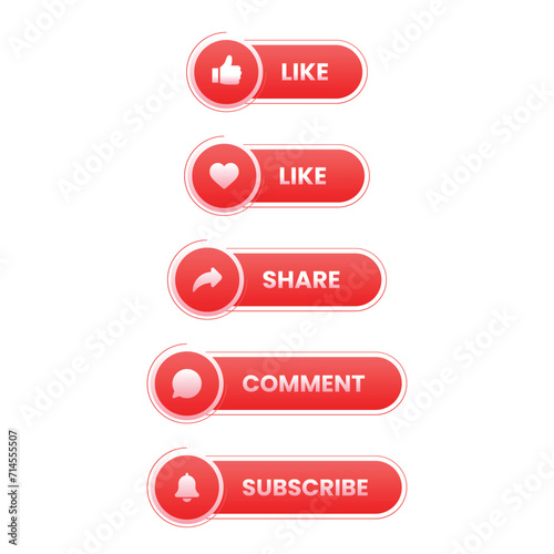 Like comment share subscribe red color