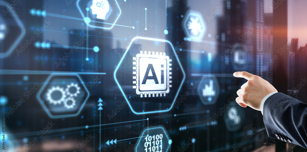 Fototapeta premium AI Artificial Intelligence concept. Technology learning