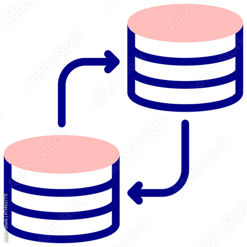 database exchange filled outline vector icon