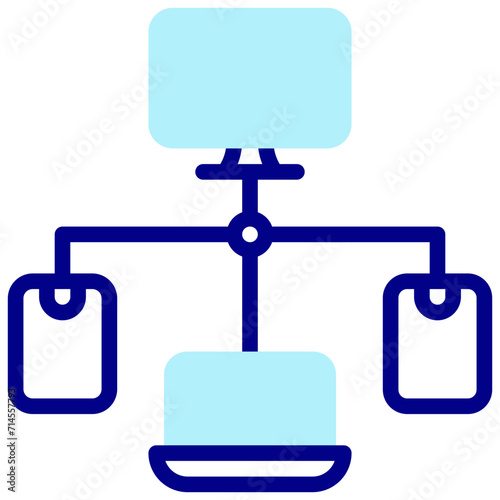 distributed data filled outline vector icon