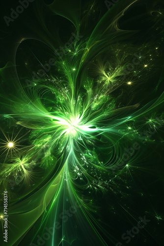 abstract green background with stars