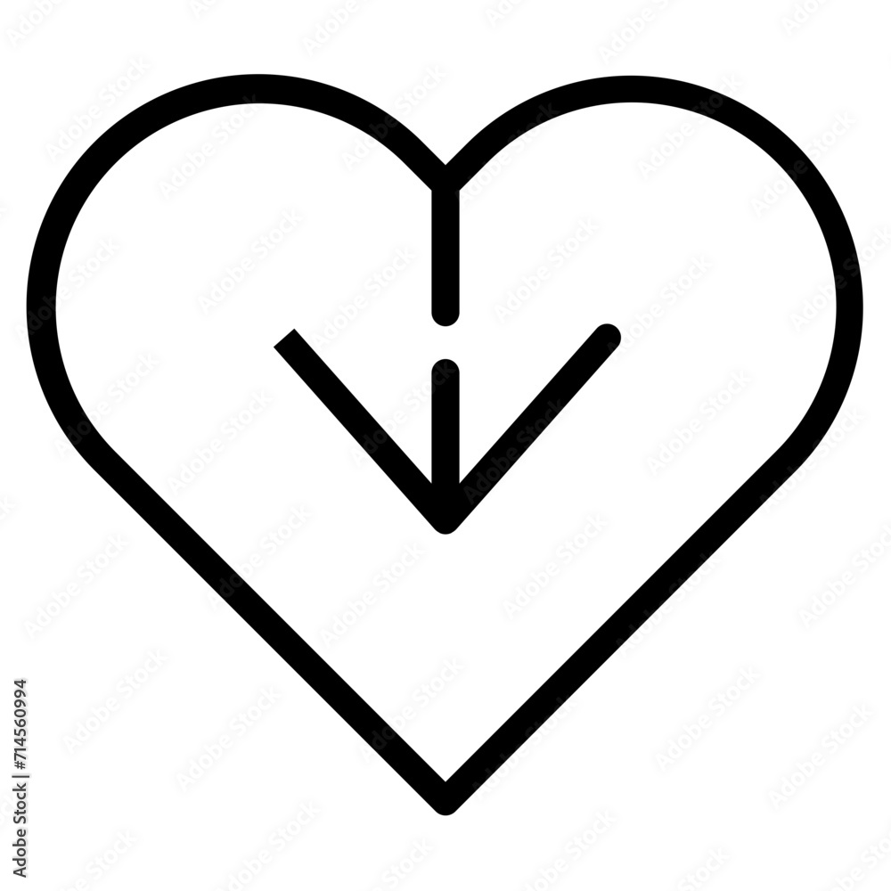 Heart line icon, concept of love isolated on white Heart line icon, concept of love isolated on white