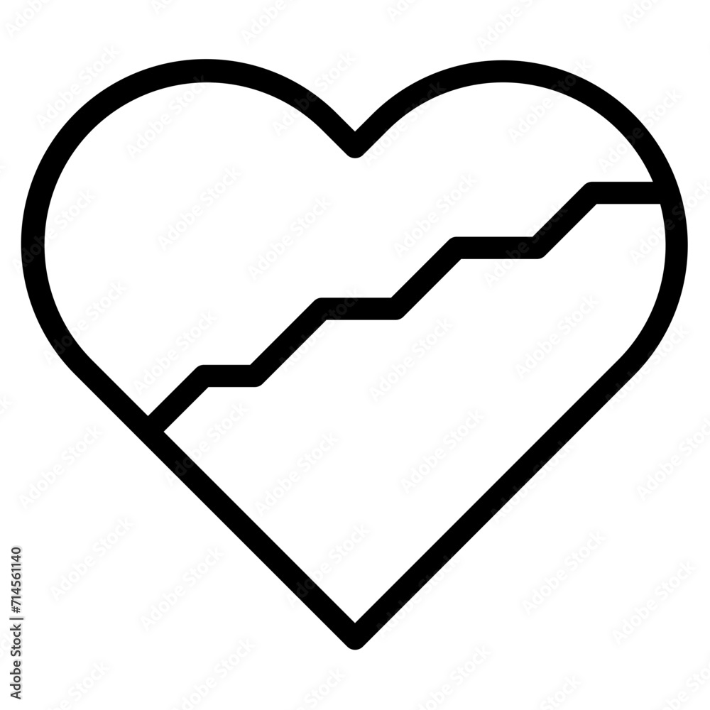 Heart line icon, concept of love isolated on white Heart line icon, concept of love isolated on white