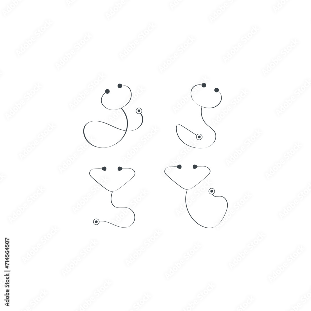 stethoscope set isolated on white background vector illustration, stethoscope set isolated on white background vector illustration,