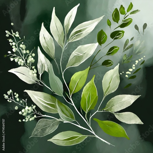 Nature's Green Mosaic: Botanical Elements Weaving a Tapestry of Freshness