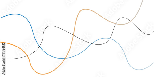 Abstract background with colorful wavy lines. Voice sound wave liens and audio technology background. Rainbow wave lines background. Vector illustration. Line art striped graphic template...