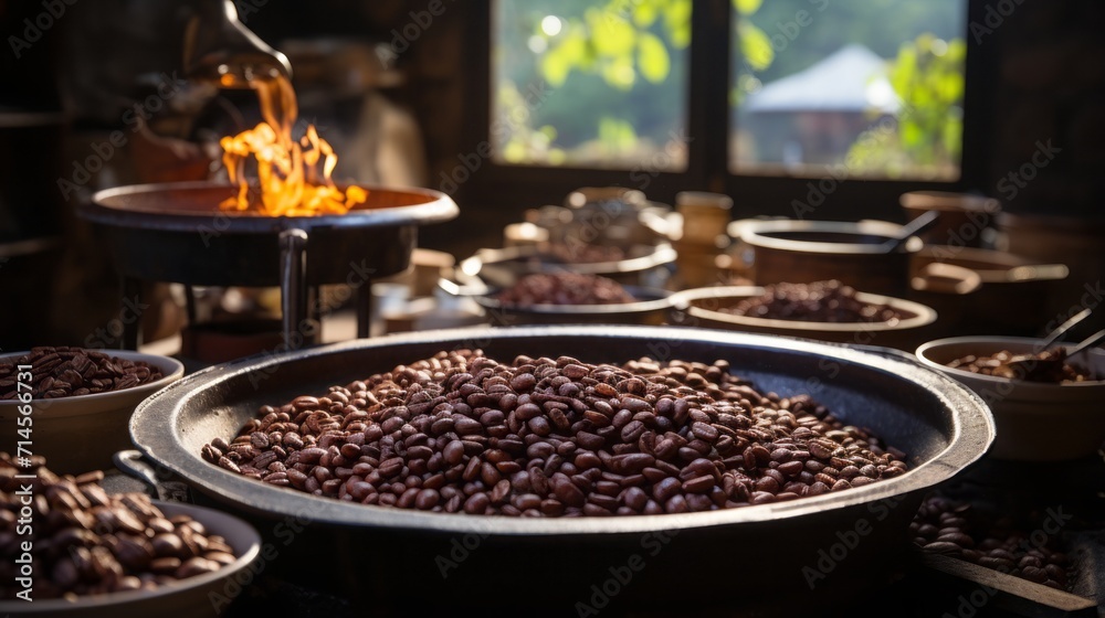 Premium Arabica coffee processing, traditional grinding process Premium Arabica coffee processing, traditional grinding process