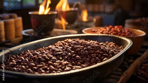 Premium Arabica coffee processing, traditional grinding process