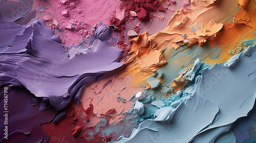 colorful background with close-up of a makeup swatch of crushed multicolored eyeshadow photo