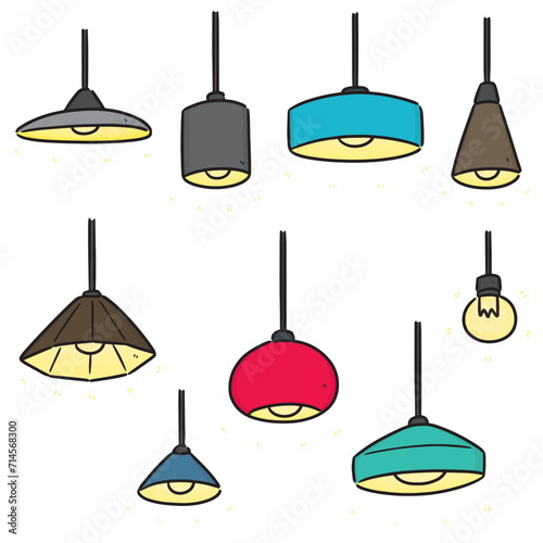 vector set of ceiling lamp