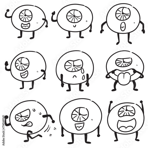 vector set of cartoon eye