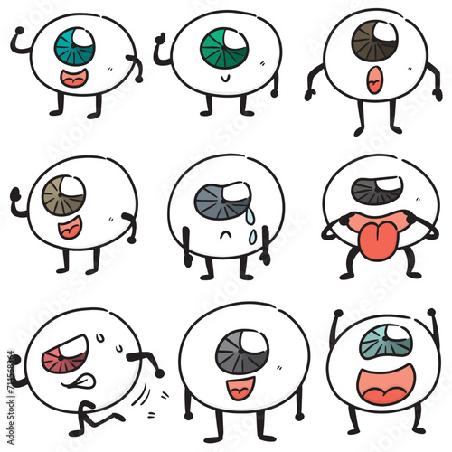 vector set of cartoon eye