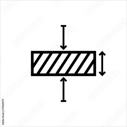 Thickness Icon, Measurement Of The Distance Between The Opposite Sides Of Something
