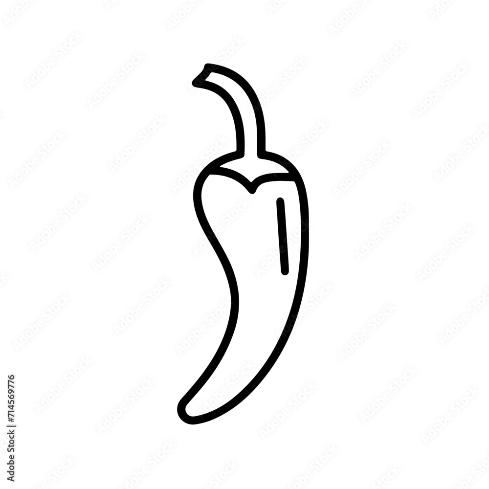 Minimalistic Black Line Pepper Icon Minimalistic Black Line Pepper Icon