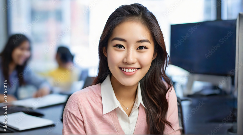 Young Asian American Businesswoman Smiling