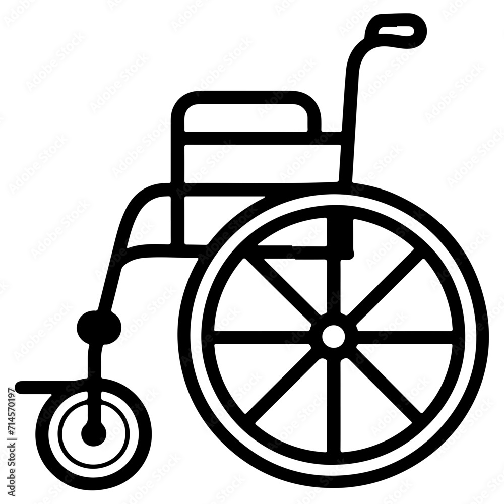 Minimalistic Black Line Wheelchair Icon