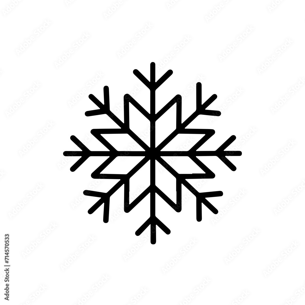 Minimalistic Black Line Snowflake Minimalistic Black Line Snowflake
