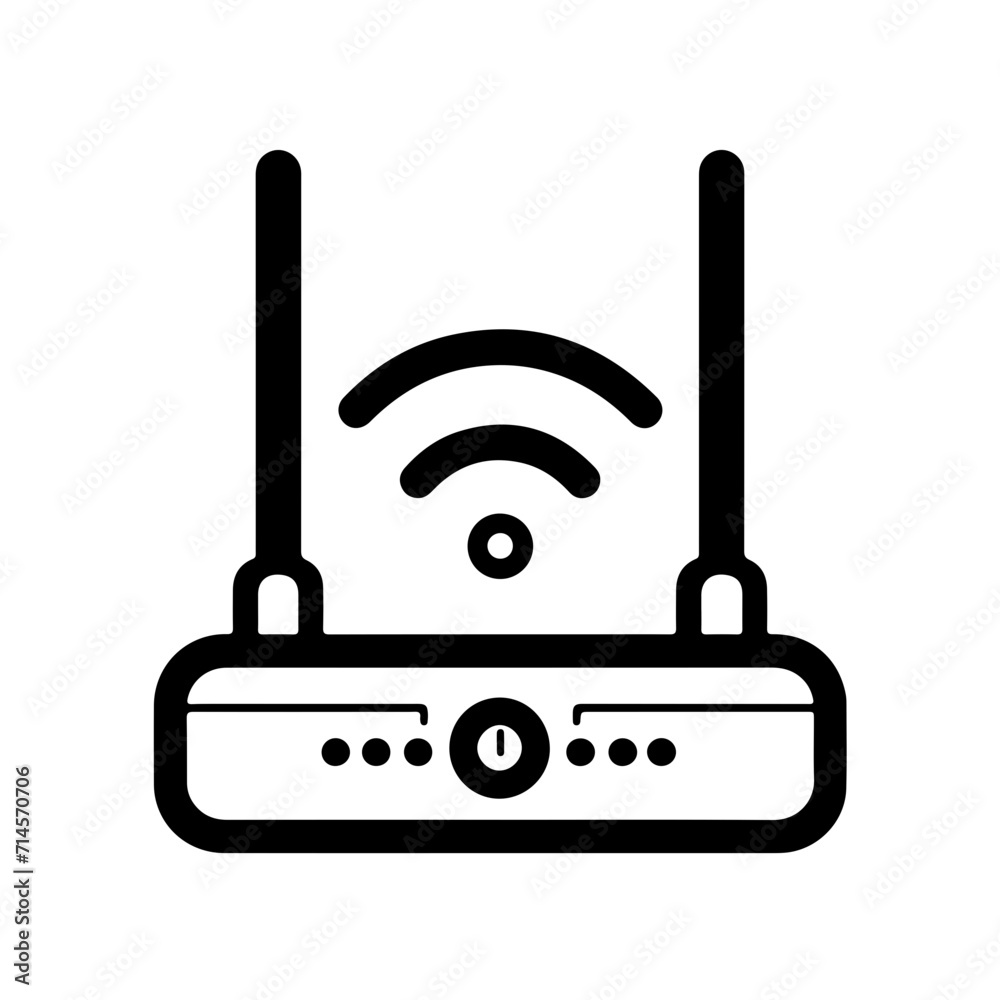 Minimalistic Black Line Wireless Router Icon Minimalistic Black Line Wireless Router Icon