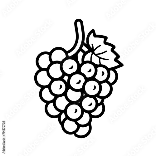 Minimalistic Black Line Grapes Icon