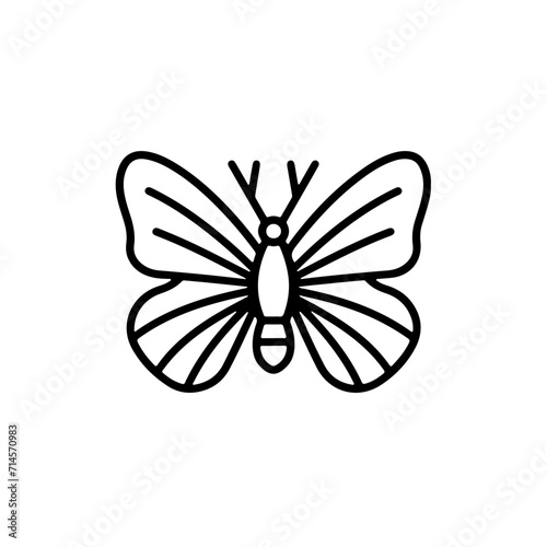Minimalistic Black Line Butterfly