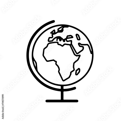 Minimalistic Black Line Globe Icon photo