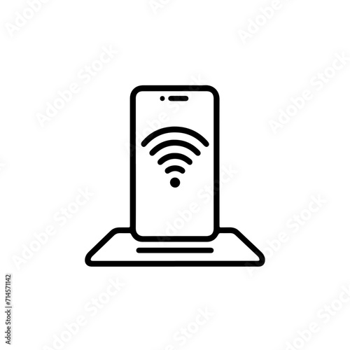 Minimalistic Black Line Wireless Charger Icon