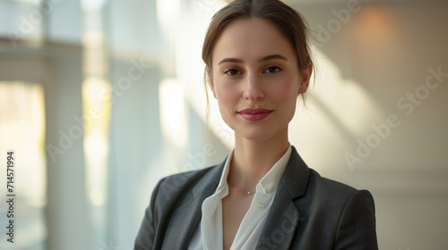 Professional Businesswoman in Office Attire. Generative AI.
