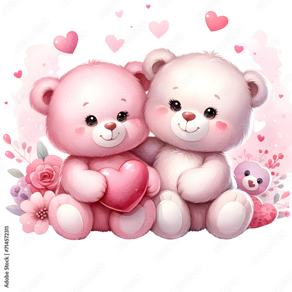 Valentine teddy bears in love Valentine teddy bears in love