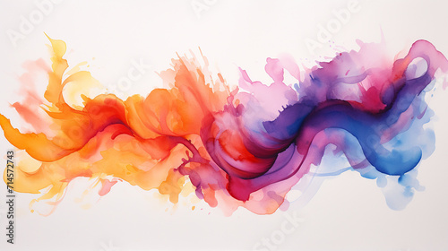 colorful background with watercolor brush stroke on white background