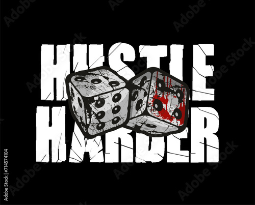 hustle harder typography vector for print t shirt