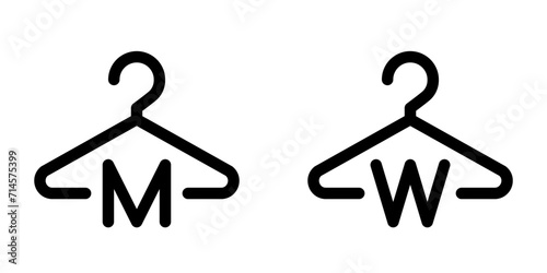 Set of changing room line icons. Vector graphics